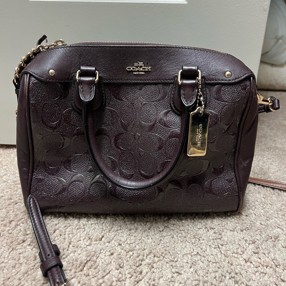 Coach bucket bag - plum with sparkles